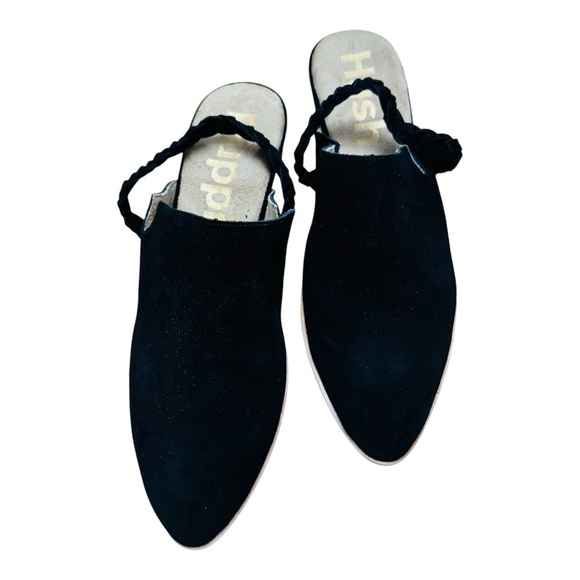 Hush Puppies Black Mules with Pointed Toe and Strap - Picture 1 of 5
